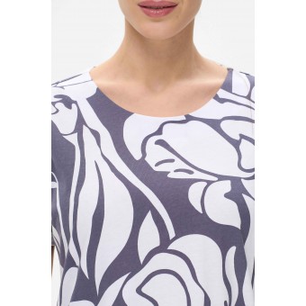 Платье  женское       трикотажное     с коротким рукавом  Белый, Фиолетовый  Цветы   