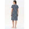 Платье женское трикотажное с коротким рукавом синее Абстракция