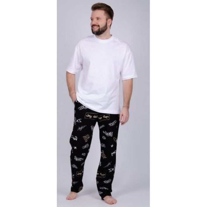Брюки мужские из кулирки черные