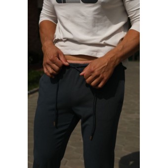 Брюки  мужские       трикотажные       синие   Melado