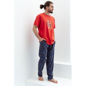 Брюки  мужские       трикотажные       синие