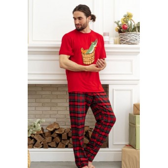 Брюки  мужские       трикотажные       красные