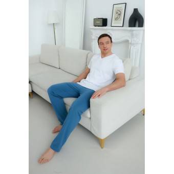 Брюки  мужские       трикотажные       синие   Melado