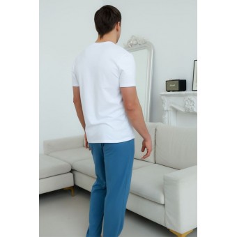 Брюки  мужские       трикотажные       синие   Melado