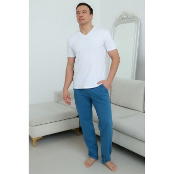 Брюки  мужские       трикотажные       синие   Melado