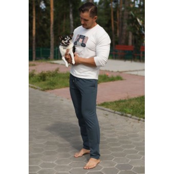 Брюки  мужские       трикотажные       синие   Melado