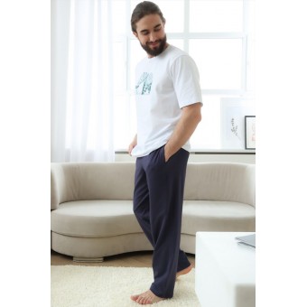 Брюки  мужские       трикотажные       синие   Melado