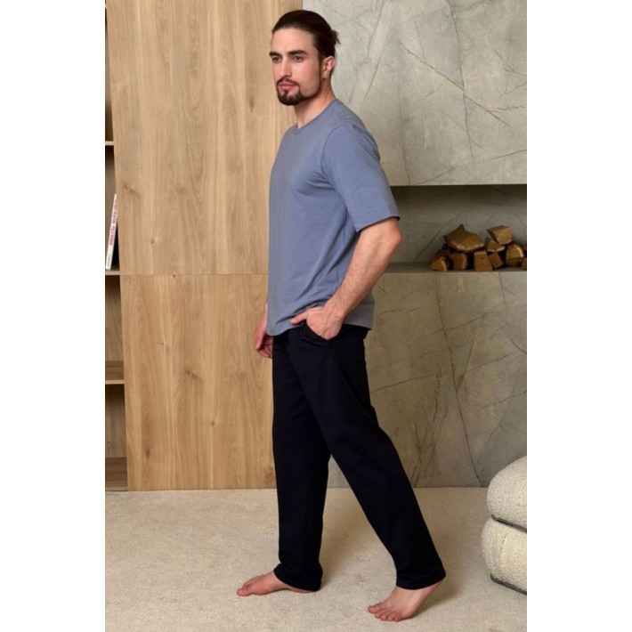 Брюки мужские трикотажные синие Melado