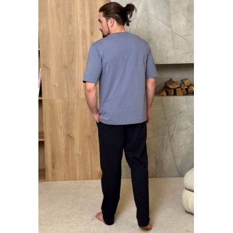 Брюки  мужские       трикотажные       синие   Melado  