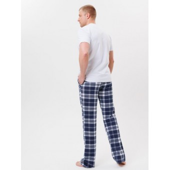 Брюки  мужские       из кулирки       Белый, Синий   Kuzina Одежда