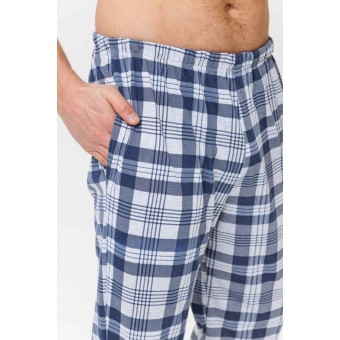 Брюки  мужские       из кулирки       Белый, Голубой   Kuzina Одежда