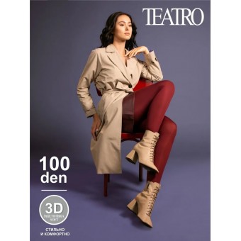 Колготки  женские    3 размер 100 ден         красные   Teatro  
