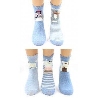 Носки  женские    23, 25 размер          голубые   Hobby Line  