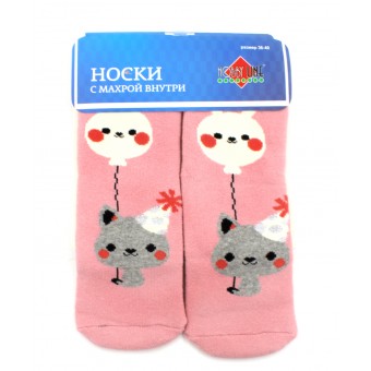 Носки теплые женские    23, 25 размер          розовые   Hobby Line  