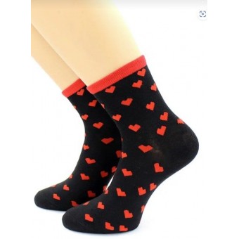 Носки  женские    23, 25 размер          Красный, Черный   Hobby Line  