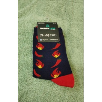 Носки  мужские    25, 27 размер          Красный, Черный   Hobby Line  