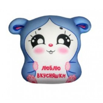 Подушка антистрессовая Хомочка 20*21 голубой