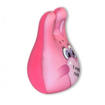 Подушка антистрессовая Зайка Счастливчик 18*23 розовый