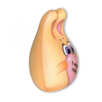 Подушка антистрессовая Зайка Счастливчик 18*23 оранжевый