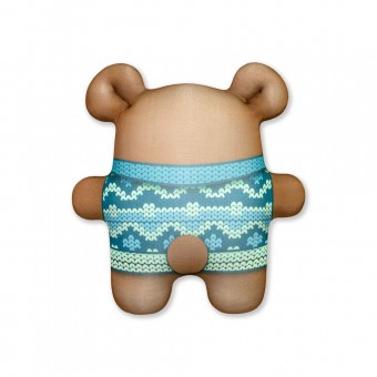 Подушка антистрессовая Мишка в жилетке, голубой 25*22*10