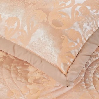 Покрывало     на кровать 230х250  евро из сатина  125 г/м2     оранжевое с наволочками 50х70 2 шт  Valtery