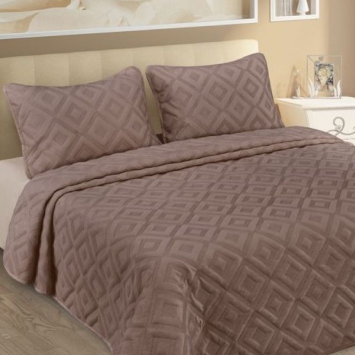 Покрывало на кровать 230х250 евро из фланели с наволочками 50х70 2 шт Marianna