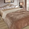 Покрывало на кровать 180х220 двуспальное из искуственного меха 80 г/м2 коричневое Орнамент Marianna
