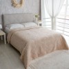 Покрывало на кровать 180х220 двуспальное из искуственного меха 80 г/м2 бежевое Орнамент Marianna