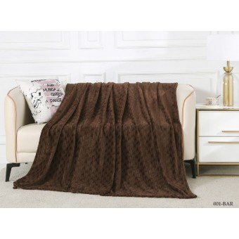 Плед     универсальный 180х200  двуспальный из велсофта  280 г/м2     коричневый  Однотонный, Орнамент Орионтекс