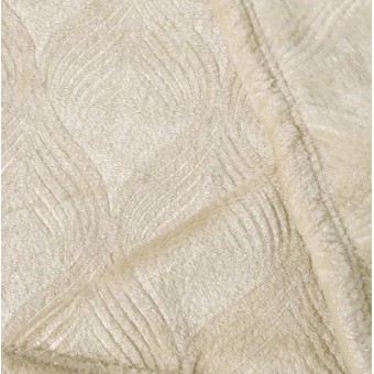 Плед     универсальный 180х200  двуспальный из велсофта  270 г/м2     бежевый  Однотонный, Орнамент Орионтекс