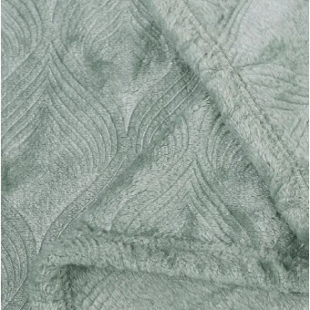 Плед     универсальный 180х200  двуспальный из велсофта  270 г/м2     зеленый  Однотонный, Орнамент Орионтекс