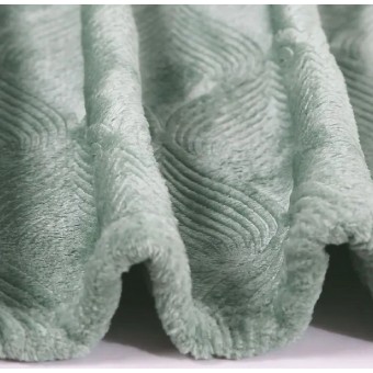 Плед     универсальный 180х200  двуспальный из велсофта  270 г/м2     зеленый  Однотонный, Орнамент Орионтекс