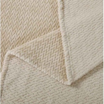 Плед     универсальный 180х200  двуспальный из велсофта  270 г/м2     бежевый  Однотонный, Орнамент Орионтекс