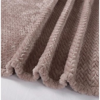 Плед     универсальный 180х200  двуспальный из велсофта  270 г/м2     коричневый  Однотонный, Орнамент Орионтекс  