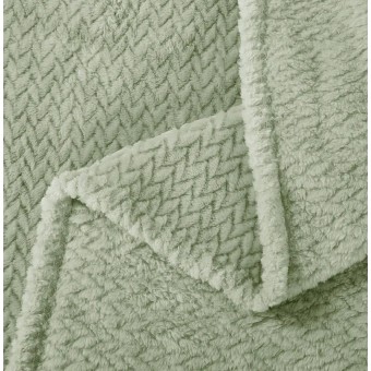 Плед     универсальный 180х200  двуспальный из велсофта  270 г/м2     зеленый  Однотонный, Орнамент Орионтекс