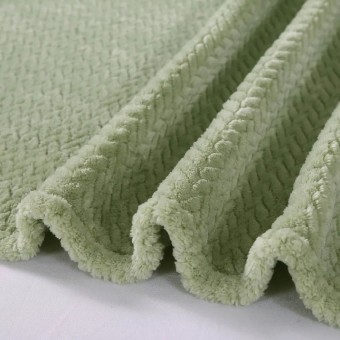 Плед     универсальный 180х200  двуспальный из велсофта  270 г/м2     зеленый  Однотонный, Орнамент Орионтекс