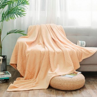 Плед     универсальный 180х200   из велсофта  320 г/м2     оранжевый  Однотонный, Зигзаг Орионтекс  