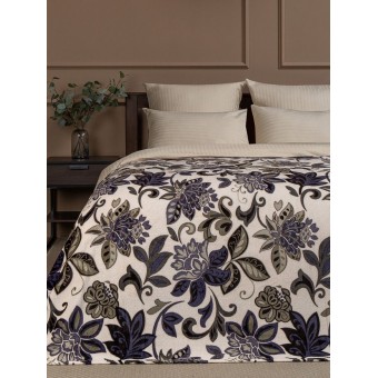 Плед     универсальный 180х200  двуспальный из велсофта       разноцветный  Цветы TexRepublic