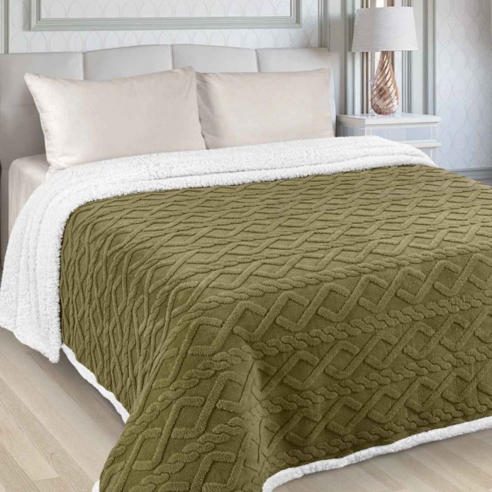 Плед на кровать 200х240 евро из искуственного меха Marianna