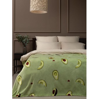 Плед     универсальный 200х220  евро из велсофта       разноцветный  Фрукты TexRepublic  