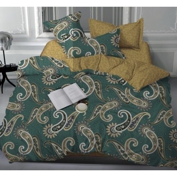 Набор наволочек 50х70 из сатина зеленая Перья Бояртекс