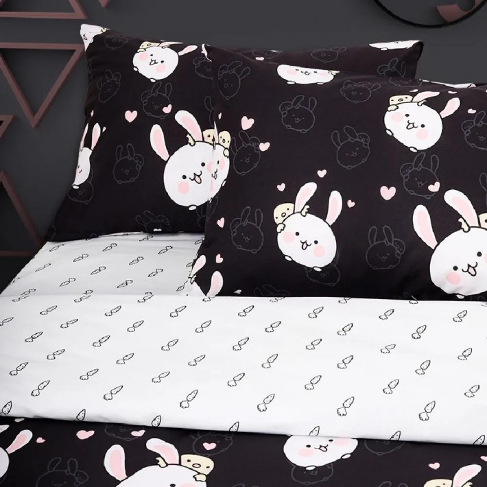 Набор наволочек 50х70 из поплина черная Животный принт Uniqcute