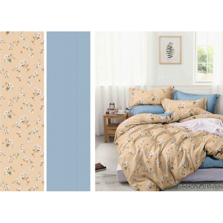 Простыня 150х215 1,5 спальная из сатина голубая Рисунок Бояртекс