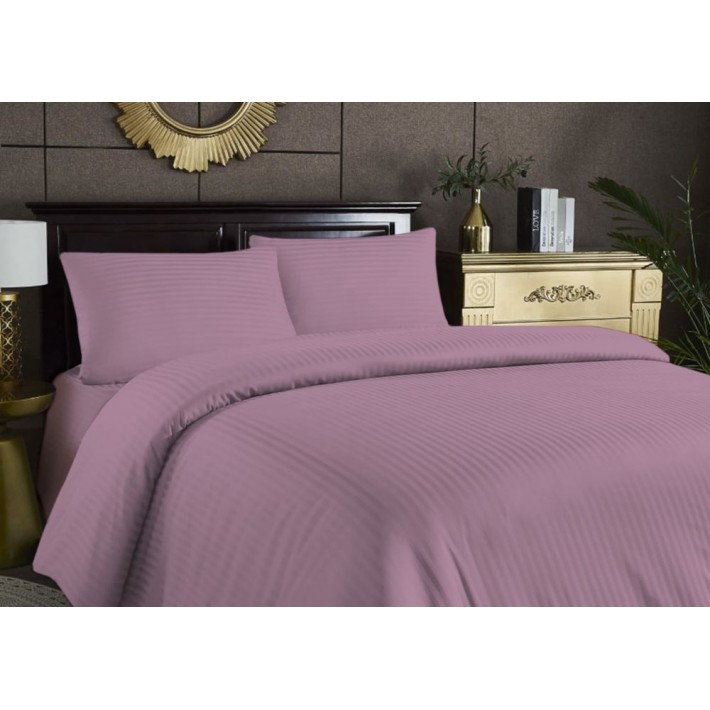 Простыня 150х215 1,5 спальная из поплина-страйп фиолетовая однотонная Гелиос