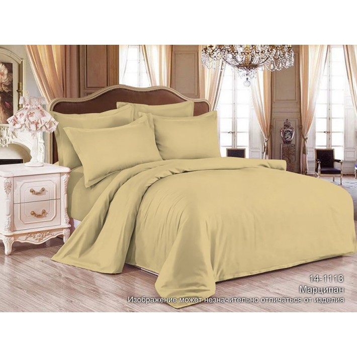 Простыня 150х214 1,5 спальная из сатина желтая однотонная Гелиос