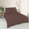 Простыня на резинке 90х200 1,5 спальная из поплина коричневая однотонная Василиса