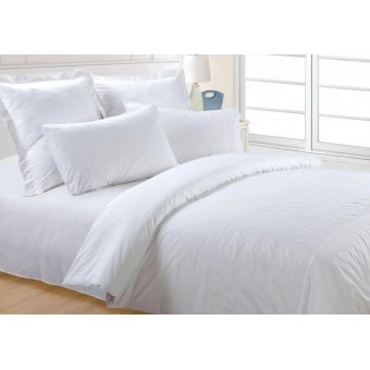 Простыня   на резинке   90х200  1,5 спальная из рогожки       белая  однотонная Гелиос  