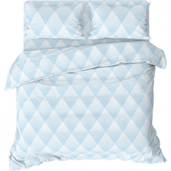 Простыня   на резинке   90х200  1,5 спальная из бязи       голубая  Рисунок Home club