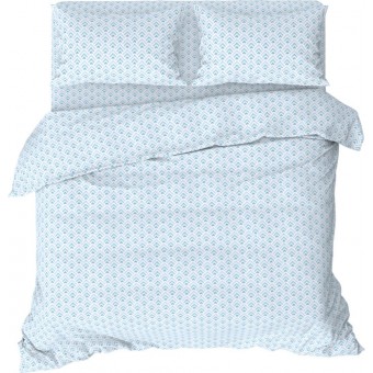 Простыня   на резинке   90х200  1,5 спальная из бязи       голубая  Рисунок Home club