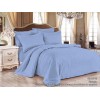 Простыня на резинке 140х200 1,5 спальная из поплина голубая однотонная Бояртекс